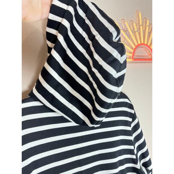 Brooke Street Kate Spade Hoodie Black Cream Striped Peplum Plus Size XL Preppy - Picture 6 of 10